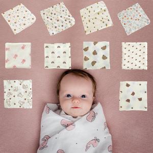 قماط شاش قطني طبيعي قابل لإعادة الاستخدام ، مطبوع سريع الجفاف ، حماية بيئية للطفل - Product Image 1