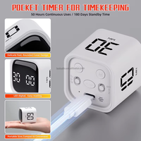 Timer da Scrivania Mini 5/10/30/60 Minuti, 3 in 1 con Conto alla Rovescia Visivo, Timer Intelligente Personalizzabile con Pulsante e Display LED