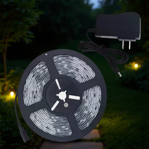 <b>Warm</b> <b>White</b> 5M <b>LED</b> <b>Strip</b> Light 12V IP65 SMD2835 with Power Supply for Outdoor Garden Landscape Lighting by Lumicraft - Product Image 2