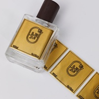 Autocollants ronds en feuille d'or à faible MOQ, adhésion forte, étiquettes de parfum personnalisées haut de gamme en feuille d'aluminium souple avec effet 3D