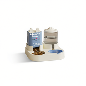 Distributore automatico di cibo blu con dispenser d'acqua per cani e gatti, ciotola per cibo e stazione per l'acqua - Product Image 1