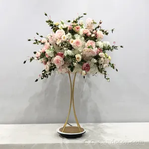อุปกรณ์ขายส่งมาก3D ตารางจัดงานแต่งงานจัดตกแต่งลูกดอกไม้กุหลาบประดิษฐ์ดอกไม้ Centerpieces แถว