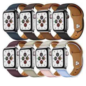 Tschick Dây Đeo Cho Apple Watch Series 7 6 5 4 3 SE Dây Đeo Thể Thao Dây Da Swift Chính Hãng Cho IWatch Đóng Cổ Tay Thủ Công