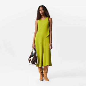 Хит продаж, Модные Зеленые платья без рукавов, сексуальное платье с круглым вырезом для женщин, лето - Product Image 2