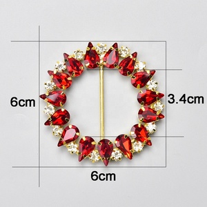 <span class=keywords><strong>Boucle</strong></span> ronde en métal strass pour vêtements robe ceinture chaussures en cristal accessoires décoratifs - Product Image 4