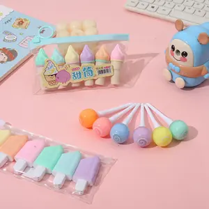 6 pz/set Mini penne evidenziatori pastello a forma di lecca-lecca gelato per scrivere Set di pennarelli carini
