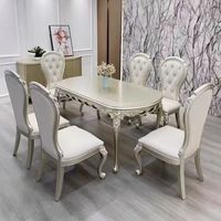 Ensemble de table à manger ovale 6 places en bois, style minimaliste français, durable, avec chaises assorties pour la salle à manger