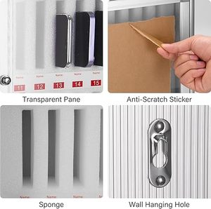 Casier mural portable en aluminium <span class=keywords><strong>de</strong></span> luxe moderne à 24 emplacements, isolé, pour téléphone portable, avec poche verrouillée - Product Image 6