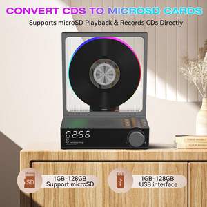 HOTT Lecteur <span class=keywords><strong>CD</strong></span> portable rétro pour 5.3, haut-parleur HiFi, batterie rechargeable 4000mAh, télécommande, veilleuse RGB, minuterie de sommeil - Product Image 4