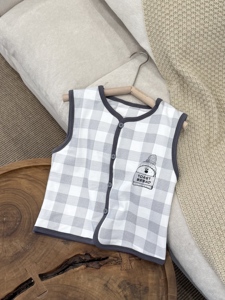 <span class=keywords><strong>Gilet</strong></span> Enfant Multi-Motifs Éléphant Floral Carreaux Double Couche Coton Spandex Doublure Mélange Soie Unisexe Sans Manches En Stock - Product Image 4