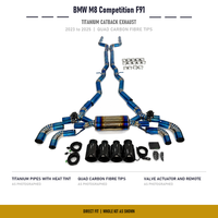Échappement Catback en Titane à Montage Direct pour BMW M8 Competition F91 Coupé 4.4T 2023 à 2025, Embouts Quadruples en Fibre de Carbone, Commande à Distance