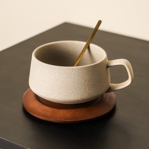 240ml Vintage Ceramic <b>Coffee</b> and Tea Cup <b>Set</b> Stoneware Latte <b>Mugs</b> with Saucer - Product Image 5