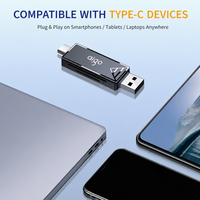Lecteur de cartes SD TF compact USB 3.0 Type C avec trou pour cordon, adaptateur flash OTG double port, prend en charge les cartes mémoire jusqu'à 2 To, vente en gros