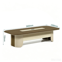 Ensemble de table et chaises de conférence modernes pour 6 à 8 personnes, table de réunion de bureau en bois rectangulaire, mobilier de salle de conférence