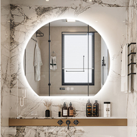 Miroir de maquillage LED minimaliste personnalisé pour salle de bain, vente en gros, lavabo semi-circulaire, miroir lumineux pour la maison, décoration d'hôtel