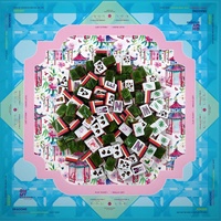Tuiles de Mahjong en acrylique sur le thème de la faune, édition de Noël, tuiles de Mahjong américaines avec tapis de Mahjong sur le thème de la faune de Noël