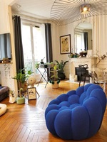 Fauteuil en forme de nuage avec housse en tissu intégrale, design grand angle, fauteuil lounge individuel pour la maison et les loisirs