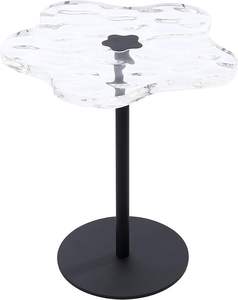Panel acrílico con forma de flor de hierro, mesa de borde pequeño, mesa de postre transparente de acrílico, mesa de centro - Product Image 1