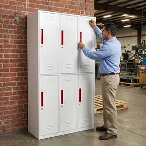 <span class=keywords><strong>Casier</strong></span> métallique en acier avec serrure pour bureau, maison, école, salle de sport - Product Image 4