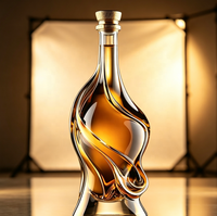 Bouteilles de spiritueux en verre silex artistique et gaufré de 750 ml avec pulvérisation colorée pour brandy et spiritueux haut de gamme – Vente en gros