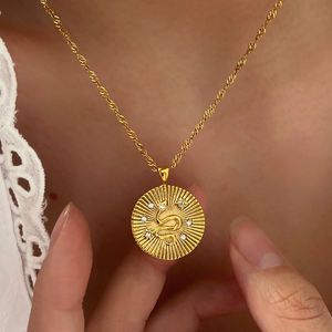 Collana con ciondolo a forma di stella di <span class=keywords><strong>diamante</strong></span> e serpente per donne in acciaio inossidabile gioielli Colliers collares de acero inossidabile por mayor joyas - Product Image 1