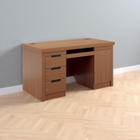 Bureau de travail moderne ModHomi en bois avec tiroirs et armoire de rangement pour le bureau à domicile, table d'ordinateur pour le personnel