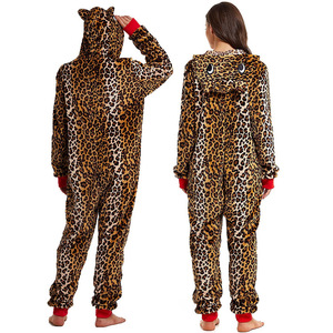 Ladies Leopard Onesie Pajamas <strong>Adult</strong> Leopard Hooded Jumpsuit <strong>Pyjamas</strong> - Product Image 6