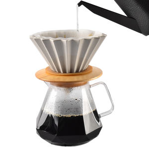 Tazza per caffè in vetro con gocciolatore di caffè caldo versare sopra la preparazione del caffè Set di teiere a forma di <span class=keywords><strong>diamante</strong></span> da 600ml vetro resistente al calore - Product Image 6