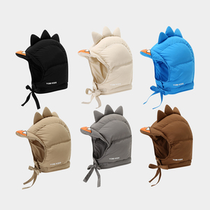 Chapeau d'hiver pour enfants dinosaure écharpe masque <span class=keywords><strong>cagoule</strong></span> thermique <span class=keywords><strong>polaire</strong></span> doublé oreille rabat chapeau coupe-vent temps froid crâne casquette pour tout-petits garçons - Product Image 1