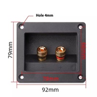 Plaque de bornes audio plaquée or à 2 voies, carrée à montage encastré, pour amplificateur de haut-parleur DIY