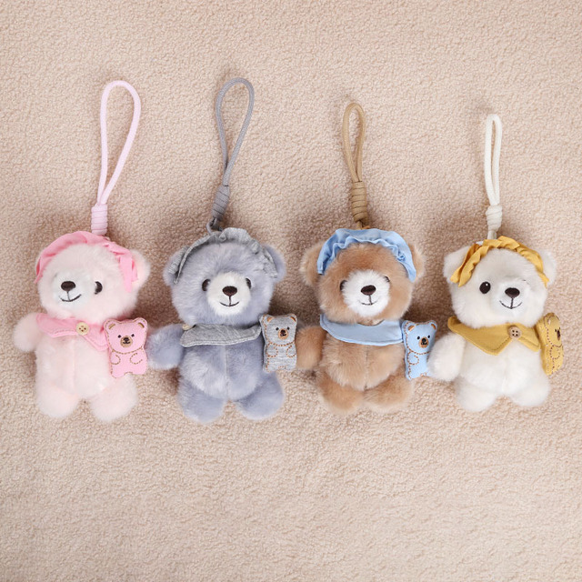 Cute Teddy Bear Pendant Popular Online Adorable Animal Backpack Decoration Keychain Bag Charm Polyester Material 14+ Years