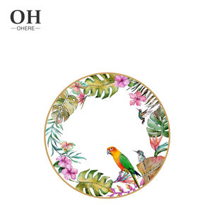 Assiette à dîner en <span class=keywords><strong>porcelaine</strong></span> perroquet coloré <span class=keywords><strong>de</strong></span> style marocain ensemble <span class=keywords><strong>de</strong></span> vaisselle <span class=keywords><strong>de</strong></span> mariage <span class=keywords><strong>de</strong></span> luxe léger ménage hôtel chargeur assiette or - Product Image 4