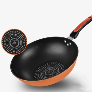 <span class=keywords><strong>Wok</strong></span> de cuisine en <span class=keywords><strong>acier</strong></span> au carbone 30/32 cm pas cher avec revêtement diamant antiadhésif pour cuisson chinoise et <span class=keywords><strong>induction</strong></span>, avec couvercle en verre - Product Image 1