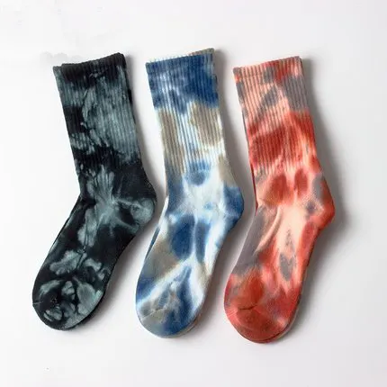 Hip Hop Skateboard Beliebte lebendige Farbe Tie Dye Sports ocken Weiche Baumwolle Paare Socken