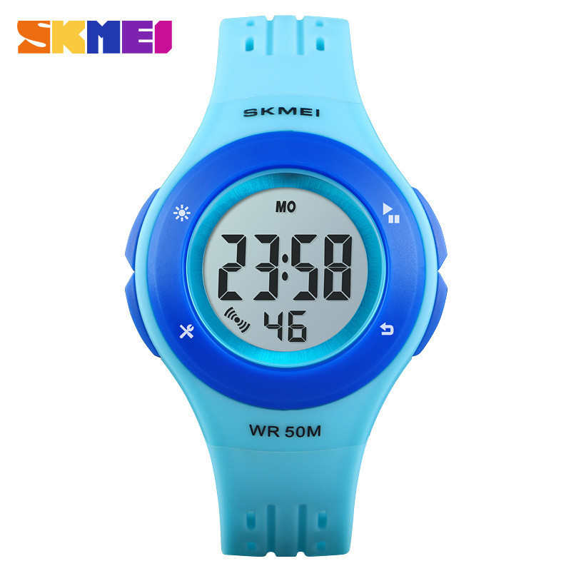 SKMEI-reloj digital de goma para niños, cronógrafo electrónico de Color, luminoso, despertador, con pantalla de fecha, 1455