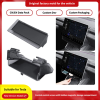 Boîte de rangement rétractable de luxe pour écran Tesla 3/Y, organiseur ETC, plateau caché, accessoires intérieurs de voiture, compartiment de rangement en plastique