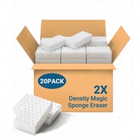 Lot de 20 éponges magiques ultra-denses pour le nettoyage de la cuisine et de la salle de bain, nettoyant en vrac, éponge nano durable pour sols/murs