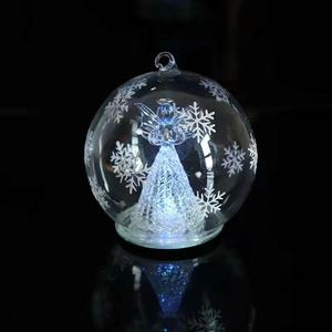 Customized Hand-Painted Glass Crafts Tabletop Angel Decoration for Christmas