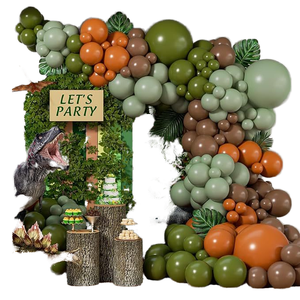 2025 New Trends Wholesale Thick Jungle Safari Theme Baby Shower <strong>Birthday</strong> Graduation Balloon Arch Kit Sage Green <strong>Dinosaur</strong> <strong>Party</strong> - Product Image 1
