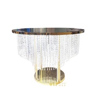 Kristall Kuchen Tisch Gold Design Edelstahl Luxus Neue Hochzeit Metall Moderne Hotel möbel Aluminium Gartenmöbel 1St