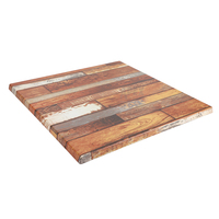 Plateau de table rectangulaire en mélamine à texture bois naturel, panneau de table stratifié résistant à la chaleur pour mobilier de jardin extérieur commercial