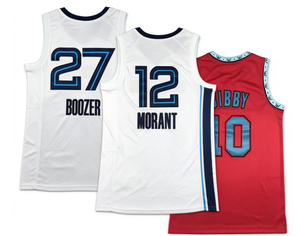 Memphis Basketball Trikot Boozer 27 Morant 12 Bibby 10 Herren Genähte Atmungsaktive Sportweste Basketball-Uniform - Product Image 1