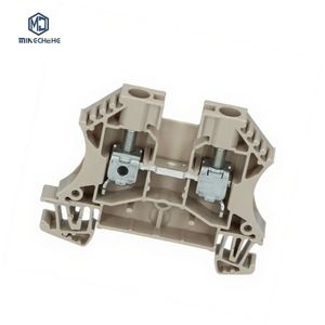 WDU 6 Feed-Through Screw Terminal <b>Block</b> mm 41 a 800 V Dark Beige TS35 2-Pole Nickel-Plated Copper DIN Rail <b>Mount</b> - Product Image 2