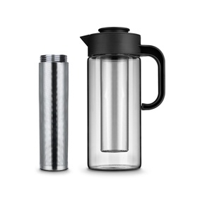 <span class=keywords><strong>Carafe</strong></span> en verre artisanale durable, résistante à la chaleur, écologique et sûre, 1L, pour diverses boissons : café, thé, thé glacé, cold brew - Product Image 4