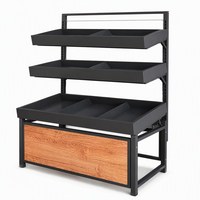 Metaal producten displayrek fruit groente standaard verstelbare hoogte kantelbare planken 150kg draagvermogen voor supermarkt fruitwinkel