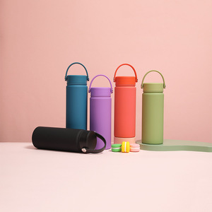 2026 Luxury Modern Stainless Steel Water Bottle Wholesale Custom Logo Vacuum <b>Insulated</b> <b>Flask</b> Matte Finish Portable Handle - Product Image 5