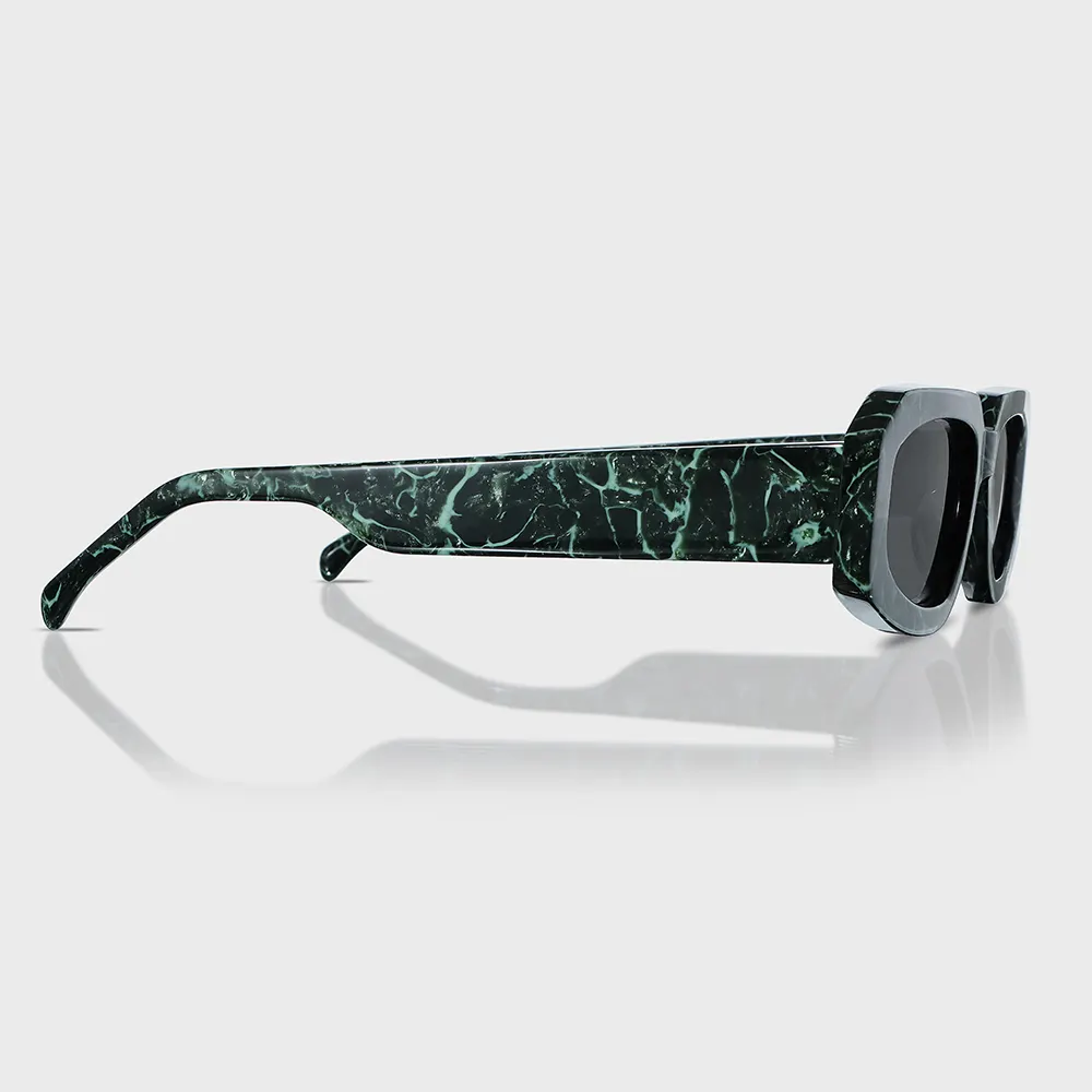 Yeetian kacamata hitam desainer bermerek terkenal kacamata bingkai Marmer mutiara hijau mode OEM baru kacamata hitam asetat
