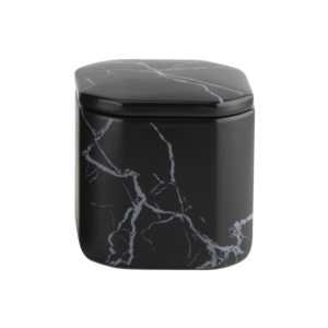 New Design 6pcs Marble Print <strong>Ceramic</strong> Bathroom <strong>Accessory</strong> Set Black Square Taper Stoneware <strong>Bath</strong> Look <strong>Accessory</strong> Set - Product Image 4