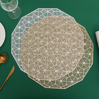 Douze ciel étoilé PVC feuille d'or napperon et dessous de verre ensemble résistant à la chaleur Table à manger tapis nouveau en Stock fournitures pour la maison