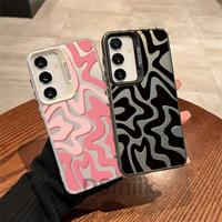Coque de téléphone personnalisée noire à effet ondulé pour Samsung A56 A55 A54 A53 A52 A36 A35 A34 A33 A32 A26 A23 A16 A15, coque arrière antichoc